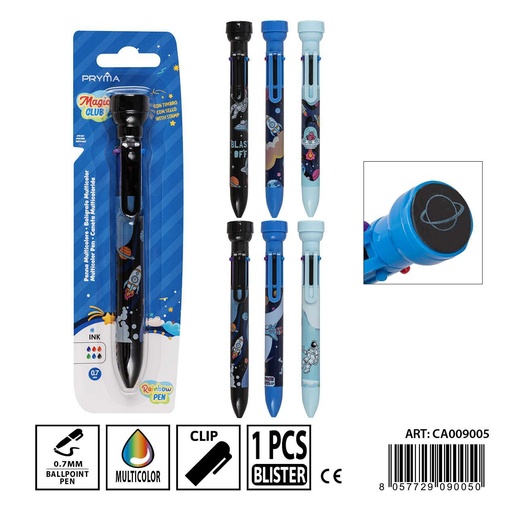 [0236670] Bolígrafo multicolor 6 en 1 con sello 0.7 mm - Herramientas de escritura