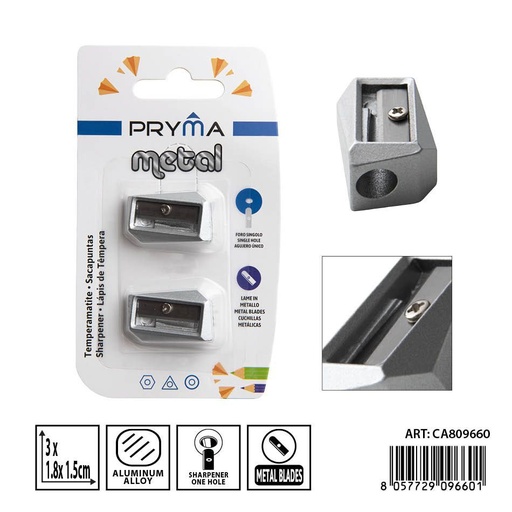[0239777] Sacapuntas de aluminio de un solo agujero 3x1.8x1.5 cm - Accesorios de papelería