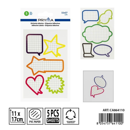 [0237663] Etiquetas adhesivas 11x17 cm 5 ff - Material escolar y etiquetas