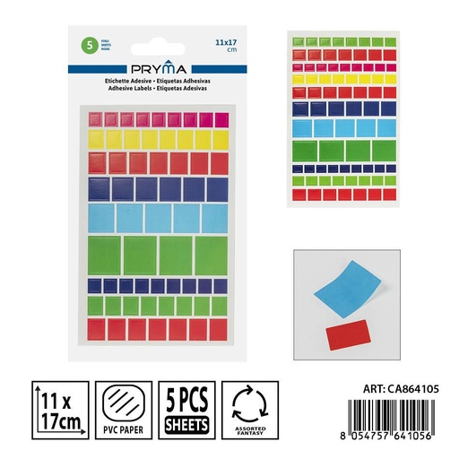 [0237658] Etiqueta adhesiva 5PZ 11x17 cm - Adhesivos para papelería