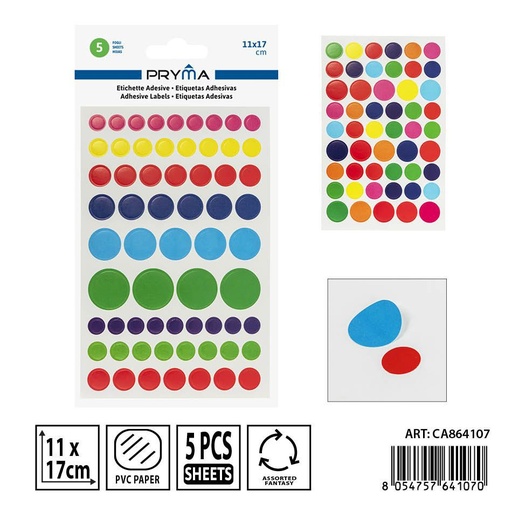[0237660] Etiqueta adhesiva 5PZ 11x17 cm - Adhesivos para papelería