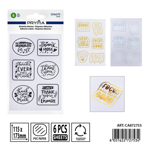 [0239936] Etiqueta adhesiva transparente 6FF 11.5x17.3 cm - Adhesivos para papelería