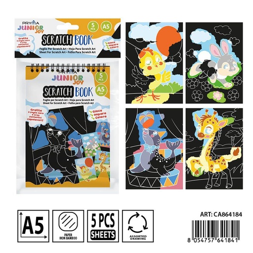 [0239254] Cuaderno de dibujo para rascar A5 14x20 cm 5FF - Material de arte