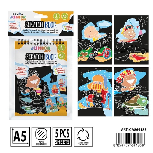 [0239255] Cuaderno de dibujo para rascar A5 14x20 cm 5FF - Material de arte