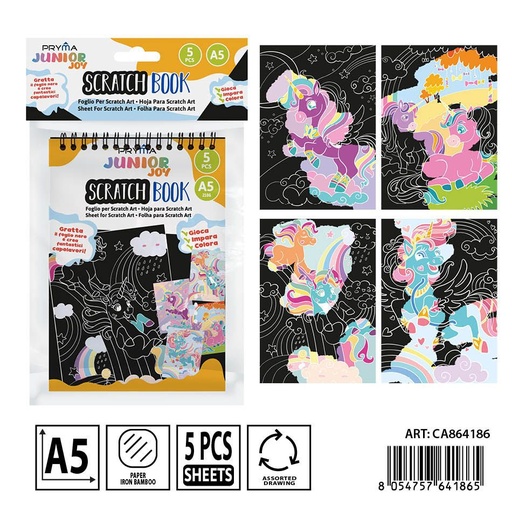 [0239256] Cuaderno de dibujo para rascar A5 14x20 cm 5FF - Material de arte