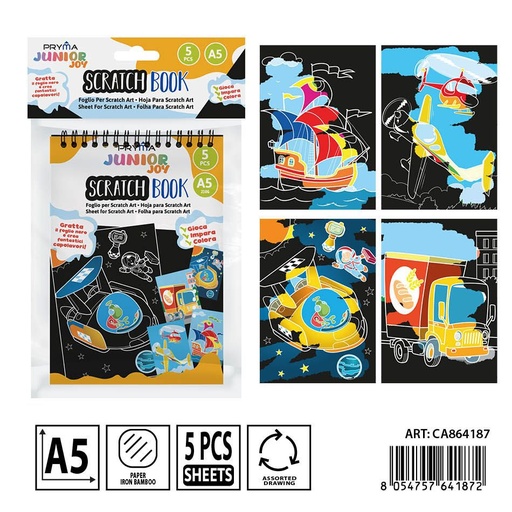 [0239257] Cuaderno de dibujo para rascar A5 14x20 cm 5FF - Material de arte