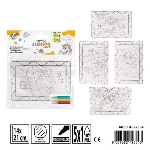 [0239248] Puzzle rompecabezas para colorear con rotuladores 5PZ - Actividades creativas