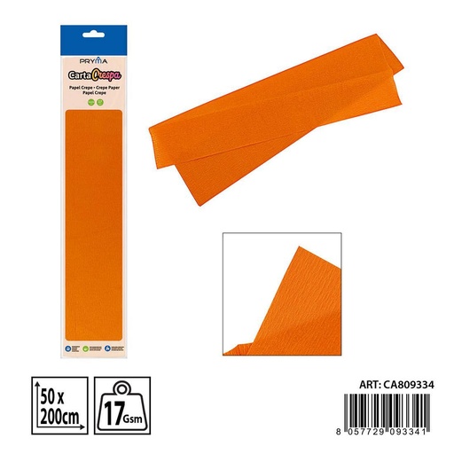 [0238231] Papel crepe naranja 50x200 cm - Papelería de manualidades