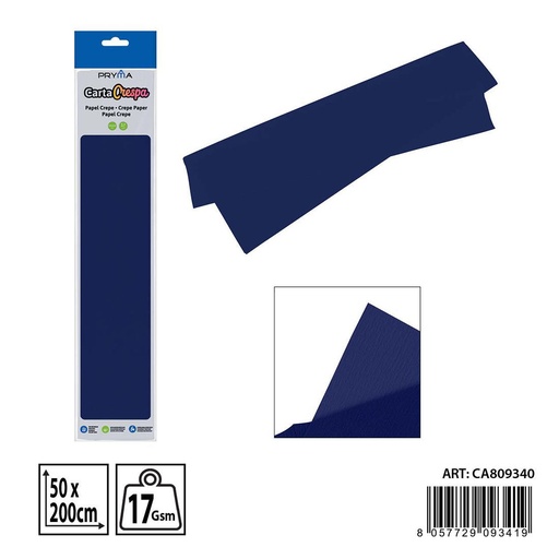 [0238237] Papel crepé azul oscuro 50x200cm - Papelería para manualidades y papel