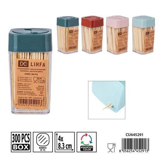 [0239070] Palillos de dientes de bambú 300 piezas 4x8.3 cm - Accesorios de cocina