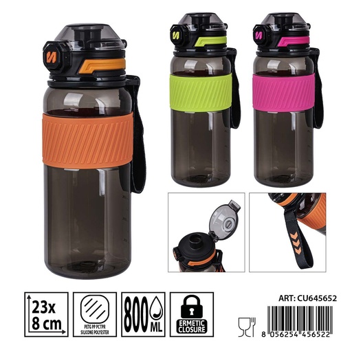 [0240903] Botella de agua 800ml 23x8cm - Botellas de agua de plástico