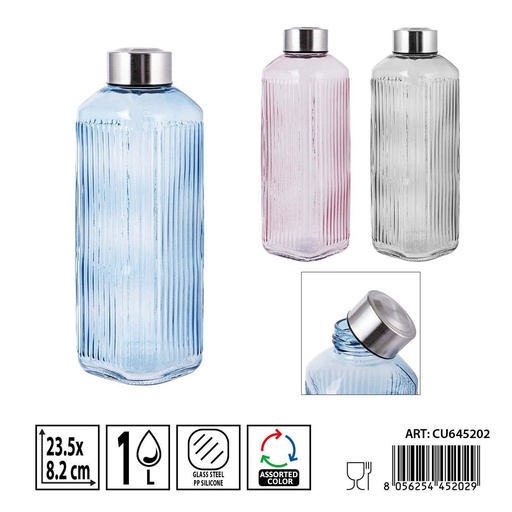 [0239031] Botella de cristal de color 1L - Botellas decorativas y funcionales