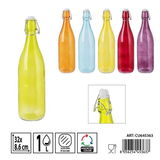 [0239072] Botella de cristal de color 1L - Botellas decorativas y funcionales