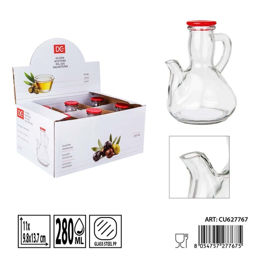 [0236256] Aceitera de vidrio 280ml 11x9.8x13.7cm - Utensilios de cocina