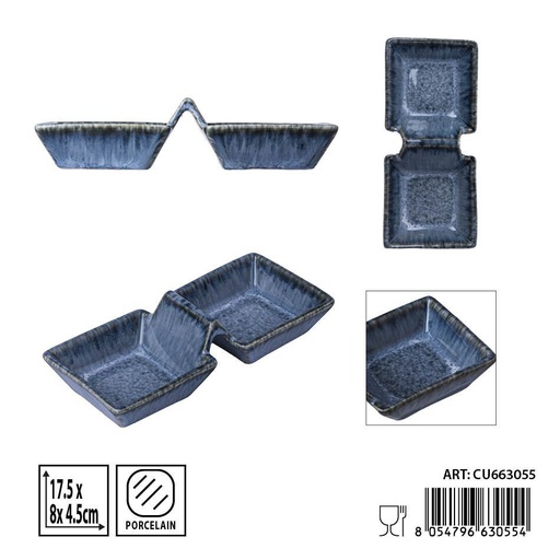 [0239866] Salsadera aperitivo azul 17.5x8x4.5cm - Utensilios de mesa