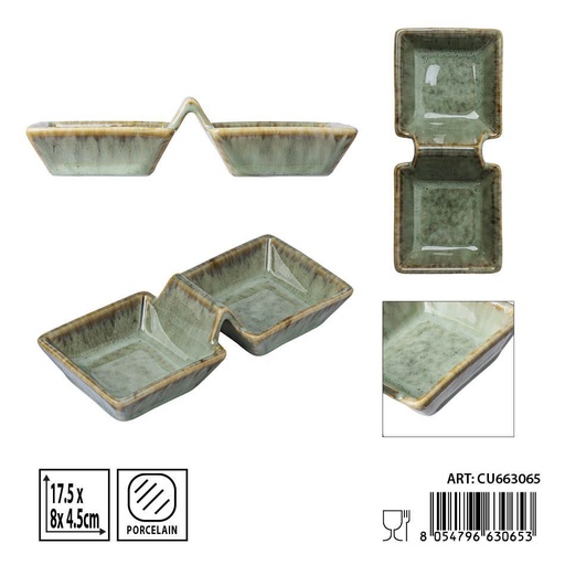 [0239876] Salsita aperitivo verde 17,5x8x4,5 cm - Accesorios de mesa y platos para aperitivos