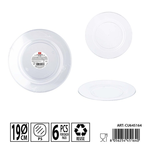 [0240176] Platos reutilizables 19cm 6pz - Utensilios de cocina
