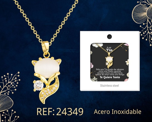 [24349] Collar de Acero con Circonita para Regalar a Tía - Joyería Premium