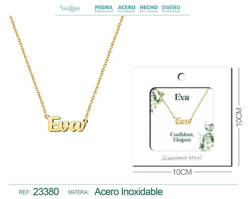 [23380] Collar Personalizado Nombre en Inglés Eva de Acero con Sobre