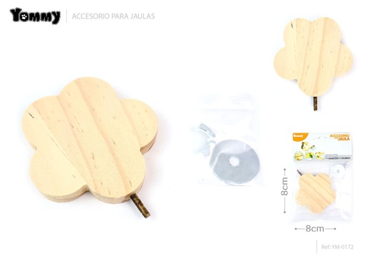 [YM0172] Plataforma de forrajeo para pájaros 8x8 cm con forma de flor - Accesorios para mascotas