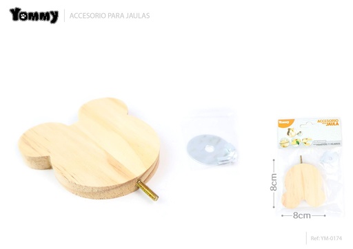 [YM0174] Plataforma de forrajeo para pájaros 8x8 cm con forma de osito - Juguetes y accesorios para mascotas
