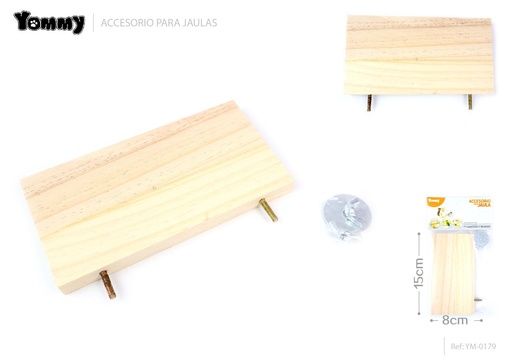 [YM0179] Plataforma de forrajeo rectangular para pájaros 8x15 cm - Accesorios para el cuidado de mascotas