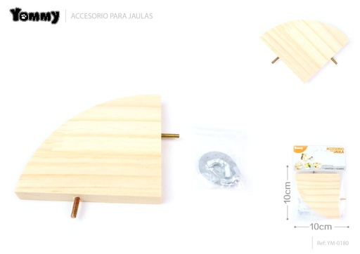[YM0180] Plataforma de forrajeo de esquina para pájaros 10x10 cm - Accesorios para aves