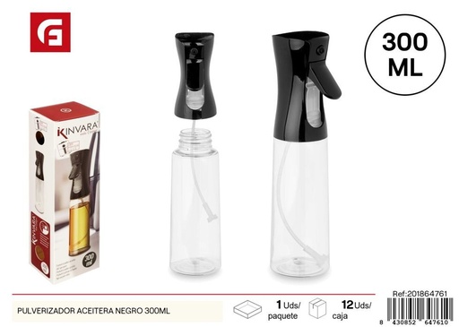 [201864761] Pulverizador aceitera negro 300 ml - Cristal y cerámica, pulverizadores