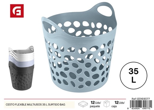 [120169077] Cesto flexible multiusos 35L surtido Bag - Almacenaje y organización