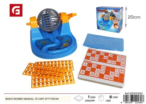 [200931262] Bingo bombo manual 72 tarjetas 21*11*20 cm - Juguetes y juegos de mesa