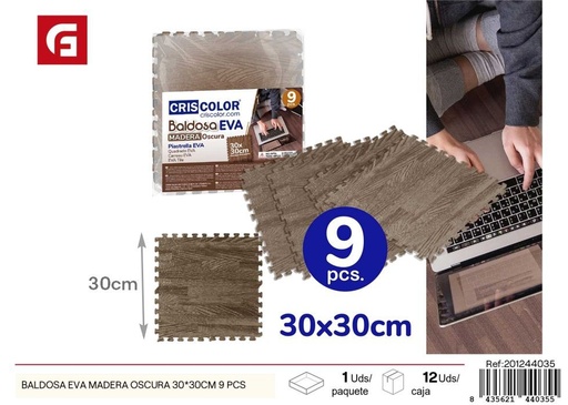[201244035] Baldosa EVA madera oscura 30*30 cm 9 piezas - Juguetes y puzzle