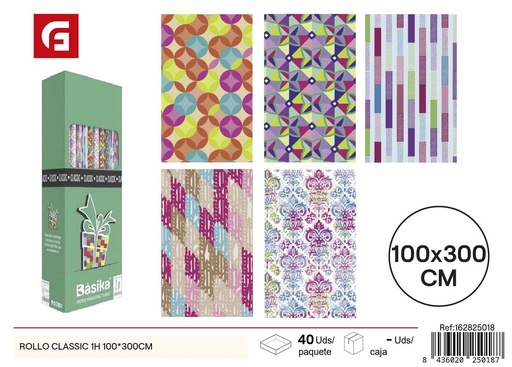 [162825018] Rollo de papel de regalo Classic 1H 100x300 cm - Productos para regalos y envolturas