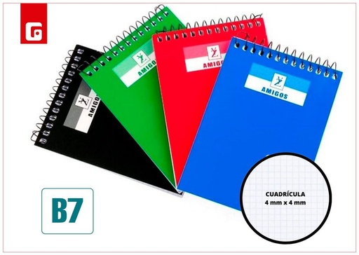 [150140303] Bloc de notas B7 122/86 60g 80H 4*4 - Material escolar y papelería