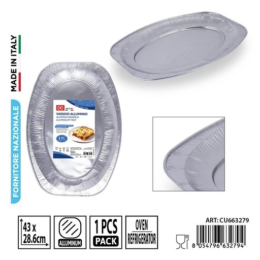 [0242032] Bandeja grande de aluminio 1 pc - Accesorios desechables de cocina