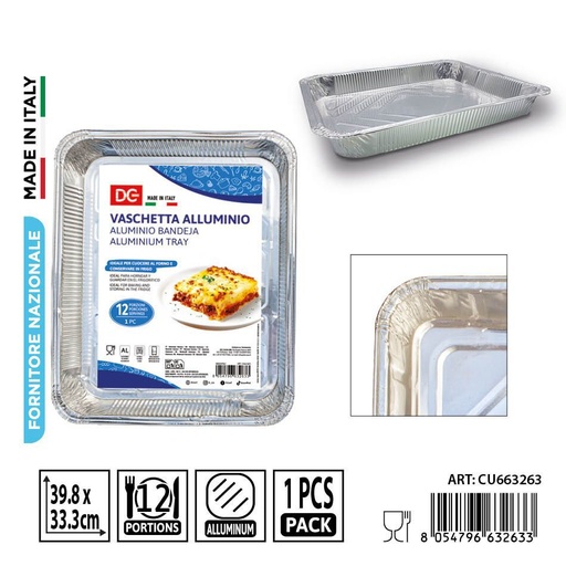 [0242016] Bandeja de aluminio 12 pzs - Utensilios desechables