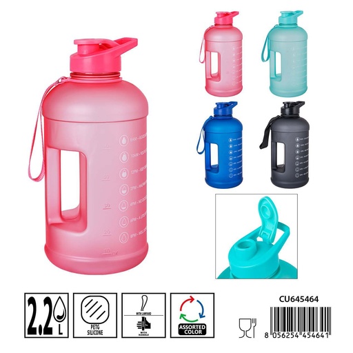 [0239758] Botella de agua de plástico 12.8x26.5 cm 2.2 l - Accesorios de cocina y almacenamiento