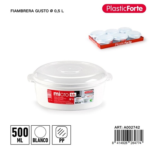 [A002742] Fiambreera microondas Gusto 0,5 L - Envase apto para microondas