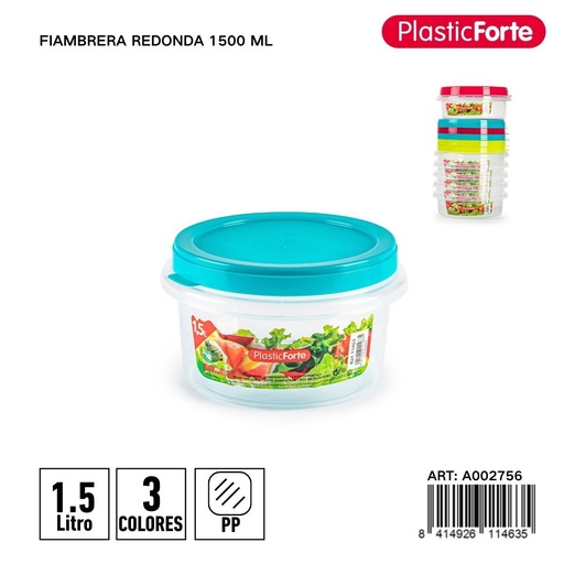 [A002756] Fiambreera redonda 1.5 L - Recipiente para comida en porciones