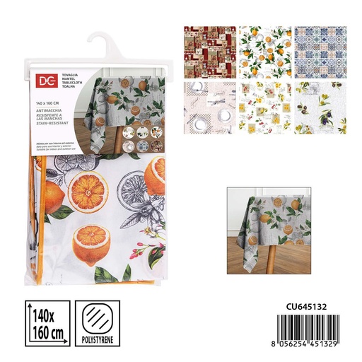 [0238606] Mantel rectangular antimanchas 140x160 cm - Protección de mesa resistente a manchas