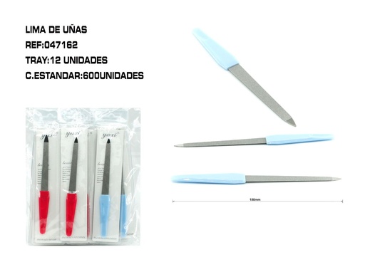 [047162] Lima de uñas metálica + quita cutícula 12/U - Accesorios de manicura