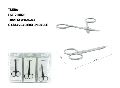 [048091] Tijera recta de acero 2.0 grosor 12/U - Herramientas para cuidado de uñas