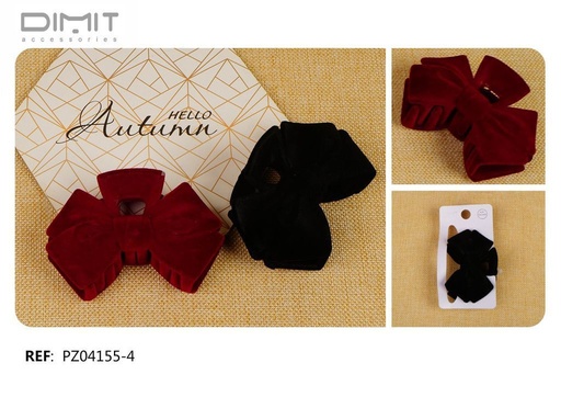 [8435693882046] Pinza de pelo terciopelo 12/U PZ04155-4 - Accesorios para el cabello y pinzas