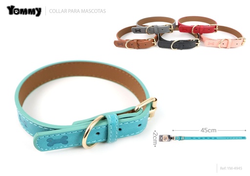 [YM4945] Collar para mascotas en patrones de hueso 2.0x45 cm - Accesorios para mascotas