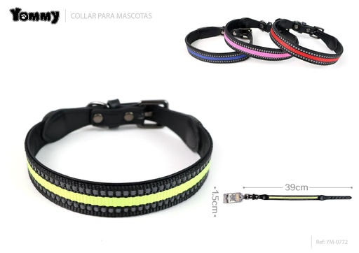 [YM0772] Collar reflectante para mascotas 1.5x39 cm - Seguridad para mascotas