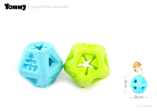 [YM0934] Juguete TPR interactivo para mascotas con fuga de comida, tamaño 8*8*7.5 cm - Juguetes para mascotas
