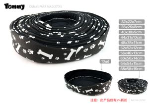 [YM2979Y] Cuna ultrasuave para perros con diseño de huellas y huesos blancos de diez piezas, tamaño 68*58*16 cm - Accesorios para perros