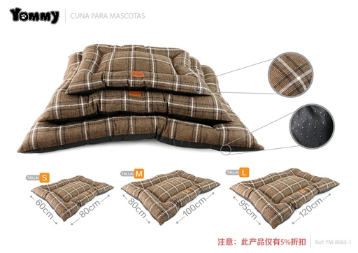 [YM8665-1] Cuna de mascota (juego de 3 piezas) marrón - Accesorios para mascotas