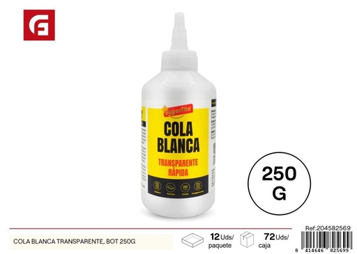 [204582569] Cola blanca transparente en botella de 250 gramos - Productos de verano
