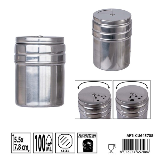 [0241031] Salero pimentero giratorio 100ML 5.5X7.8CM - Herramientas de cocina