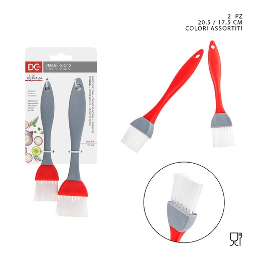 [0222198] Pincel para alimentos 17.5x3.3-20.5x4.2 cm 2 piezas - Accesorios para barbacoa